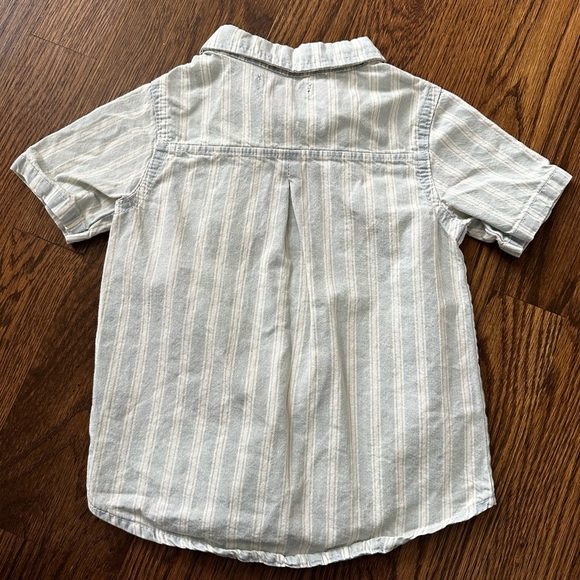 7 For All Mankind short sleeve striped button down shirt, size 18M - Picture 2 of 6